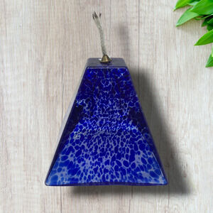 Crystal Art Associates Pyramid Triangle Blue Modernist Glass Oil Lamp Poland
